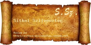 Sitkei Szilveszter névjegykártya